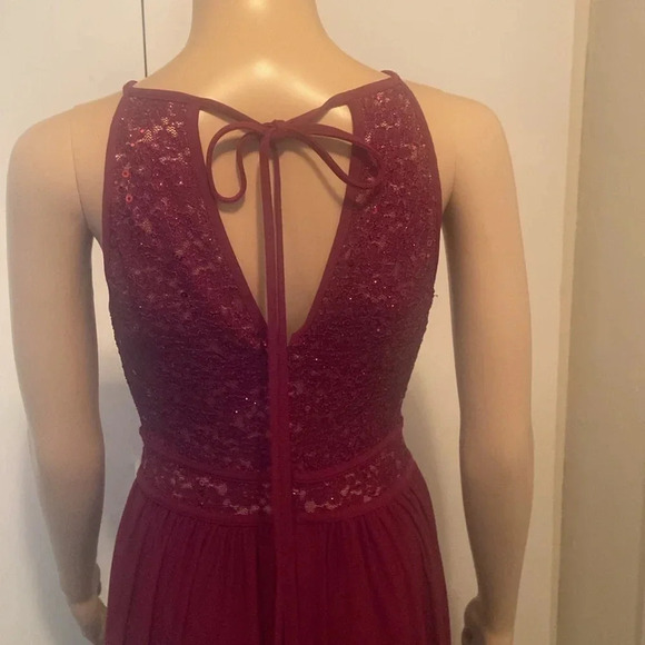 Morgan & Co maroon burgundy formal prom dress size 6 - Picture 7 of 12